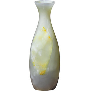 天然阿富汗花瓶白玉如意笔筒岫玉贾翠米黄玉插花家居摆件