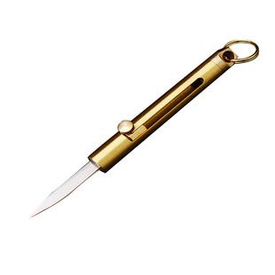 伸缩防身刀自动迷你弹簧小刀黄铜用品合法随身女生折叠刀神器工具