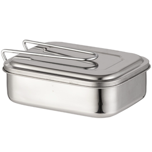 304不锈钢小学生饭盒长方形带盖成人大容量分格便当盒食堂蒸饭盒