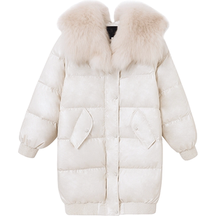coco limited 翻领大白熊 进口托卡大翻领 白鸭绒羽绒服外套女