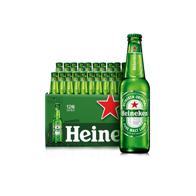 喜力啤酒 瓶装500ml*12瓶 整箱装