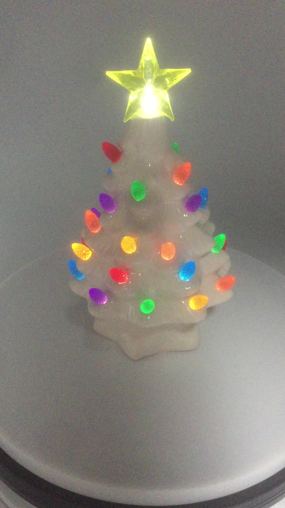 home decoration colorful led lighted ceramic christmas tree
