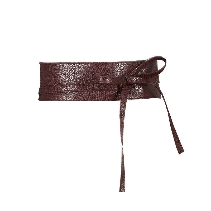 新款软皮腰封女士服装配饰宽蝴蝶结双圈绑带连衣裙子毛衣大衣腰带