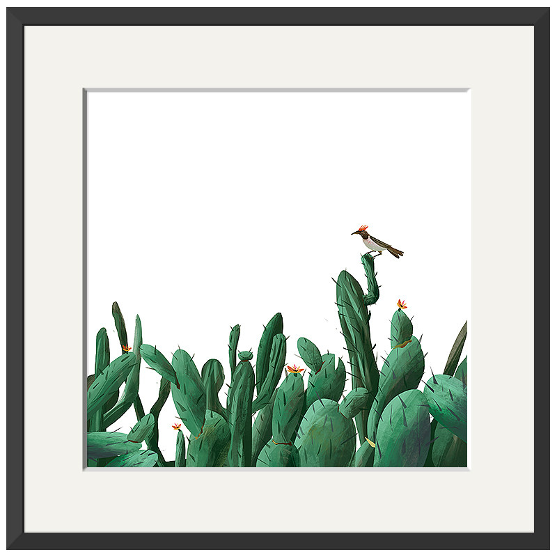 简优映画田园绿植小清新客厅装饰画现代餐厅卧室挂画卡纸画后生