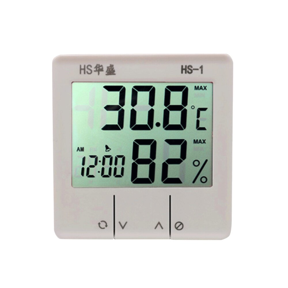 华盛电子数字干湿温度计室内高精度温湿度计家用台式温度表带闹钟