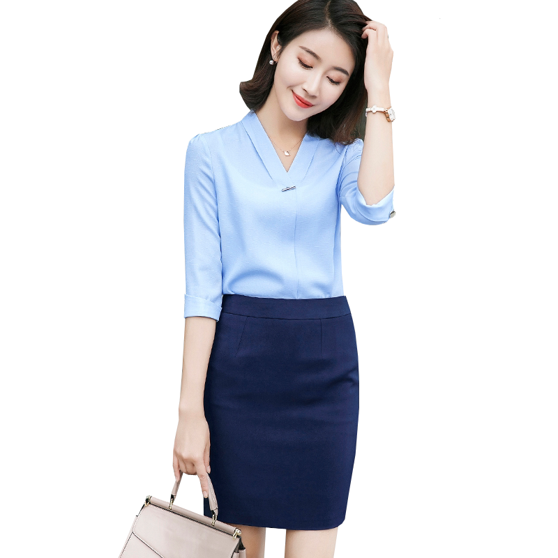 职业套装女装夏季2019新款时尚气质套装正装套裙工装两件套工作服
