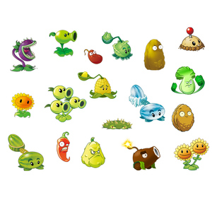 植物大战僵尸搞怪贴纸墙贴  pvc油印高清卧室办公贴画自粘个性贴