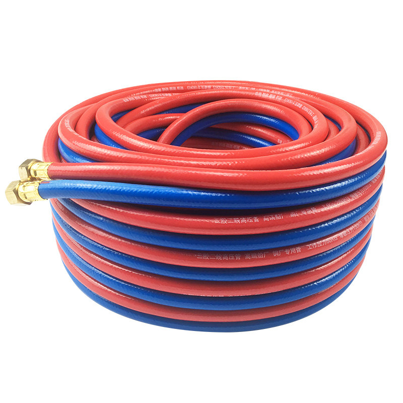 氧气管焊割 工业用乙炔带橡塑双色管8mm连体高压软管气割煤气管子