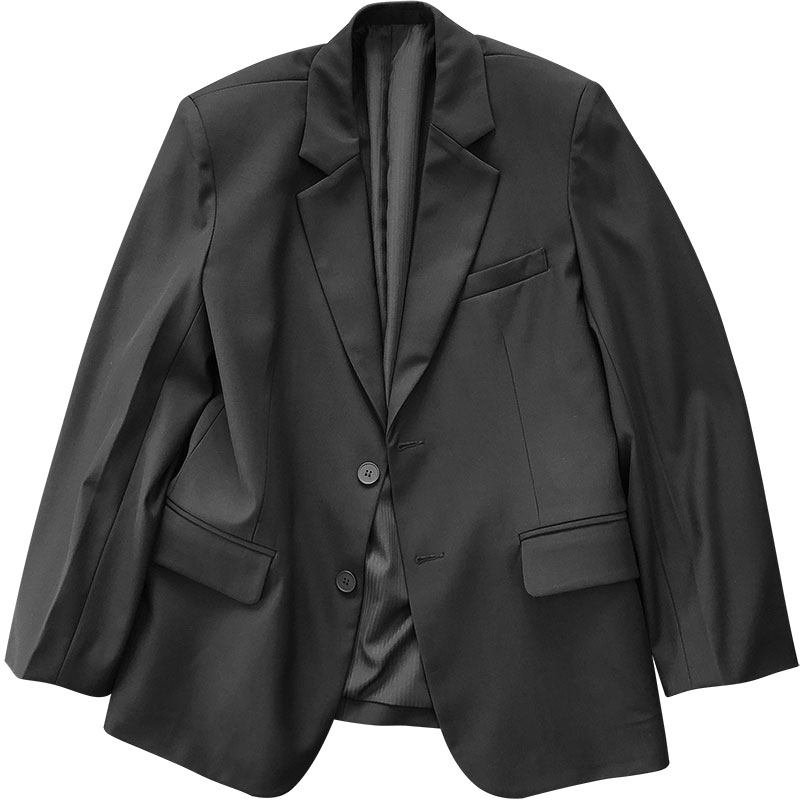 休闲痞帅西服暴徒外套ins雅痞西装英伦风黑色炸街套装上衣高级感