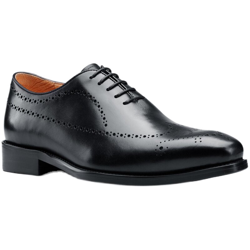 高档皮质隐形内增高真皮鞋商务正装布洛克雕花男鞋百搭透气牛津鞋