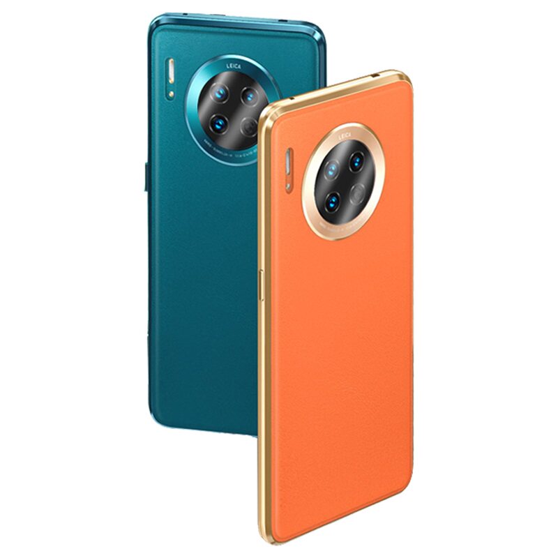 奢华时尚素皮适用华为mate30pro手机壳创意磁吸高档商务全包防摔曲面