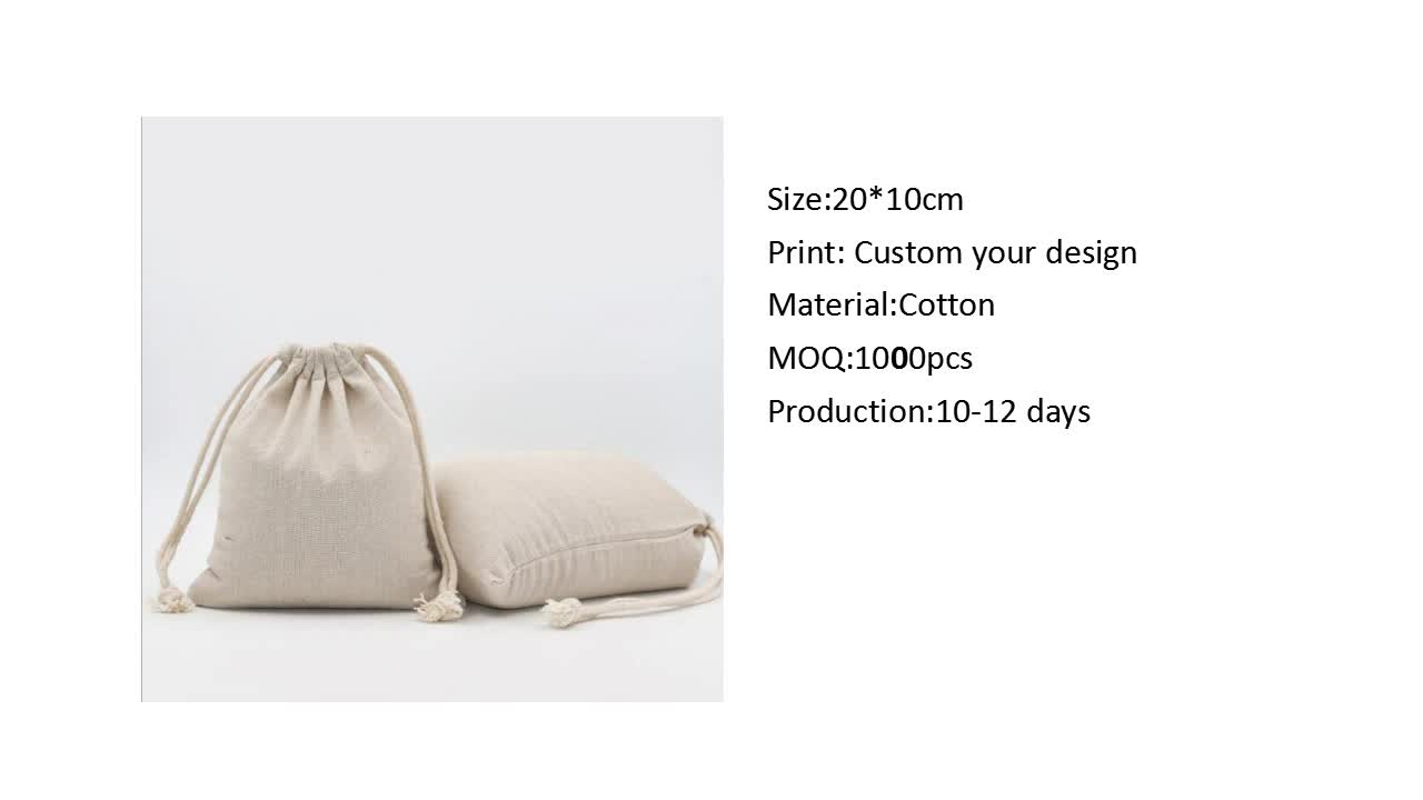 cotton canvas drawstring sack cotton pouch bag favor gift canvas