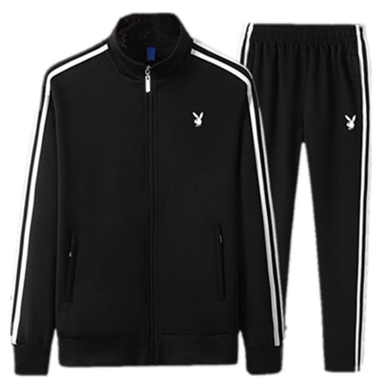 花花公子春秋季情侣套装2021潮流青年休闲纯棉三件男女长袖运动服