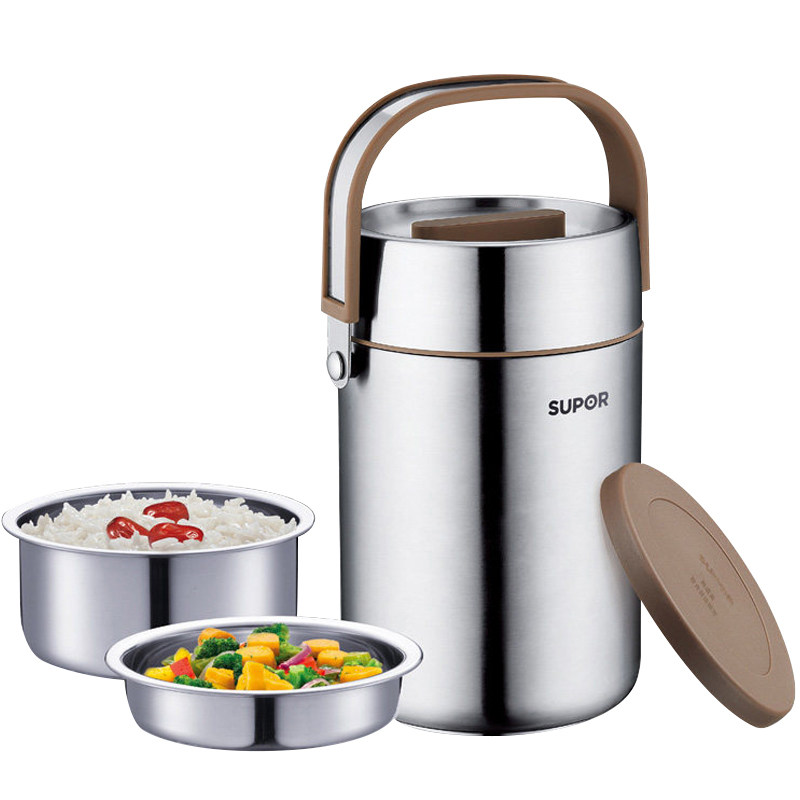 苏泊尔304不锈钢双层真空保温饭盒学生超长保温桶便携保温提锅