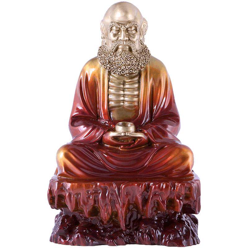祖师摆件悟禅达摩铜像居家供奉佛像办公室客厅工艺品圆通缘工艺吉祥缘