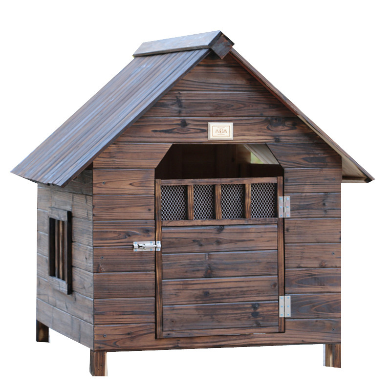 实木防水防雨泰迪狗屋户外大型犬金毛狗窝狗房子狗别墅夏天狗笼 - 吉