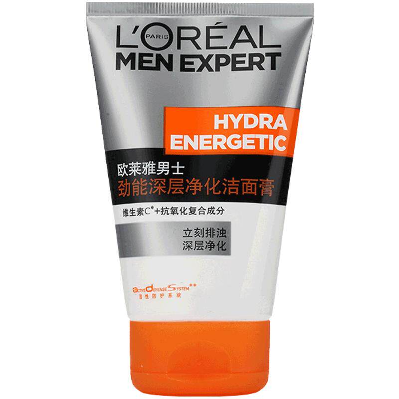 巴黎欧莱雅男士洗面奶男劲能深层净化洁面膏乳补水保湿旗舰店官网