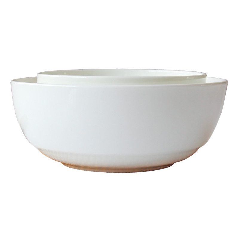 景德镇纯白色家用小汤碗骨瓷碗韩式日式陶瓷餐具单个米饭碗沙拉碗