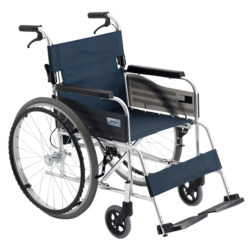 日本miki三贵轮椅mpt-43jl铝合金超轻便折叠 老年人家用手推轮椅 - 好