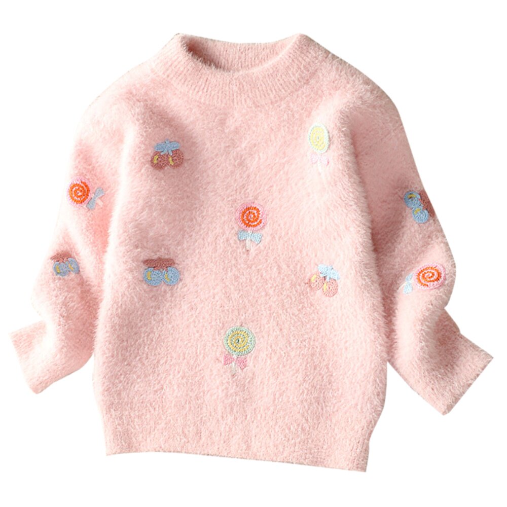 女童加绒毛衣秋冬装2021年新款洋气儿童宝宝打底衫加厚上衣针织衫