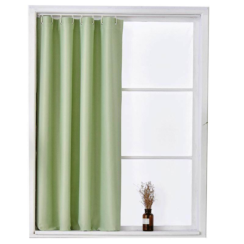 简易遮光布窗帘免打孔粘轨免安装魔术贴轨道出租屋宿舍小飘窗短帘