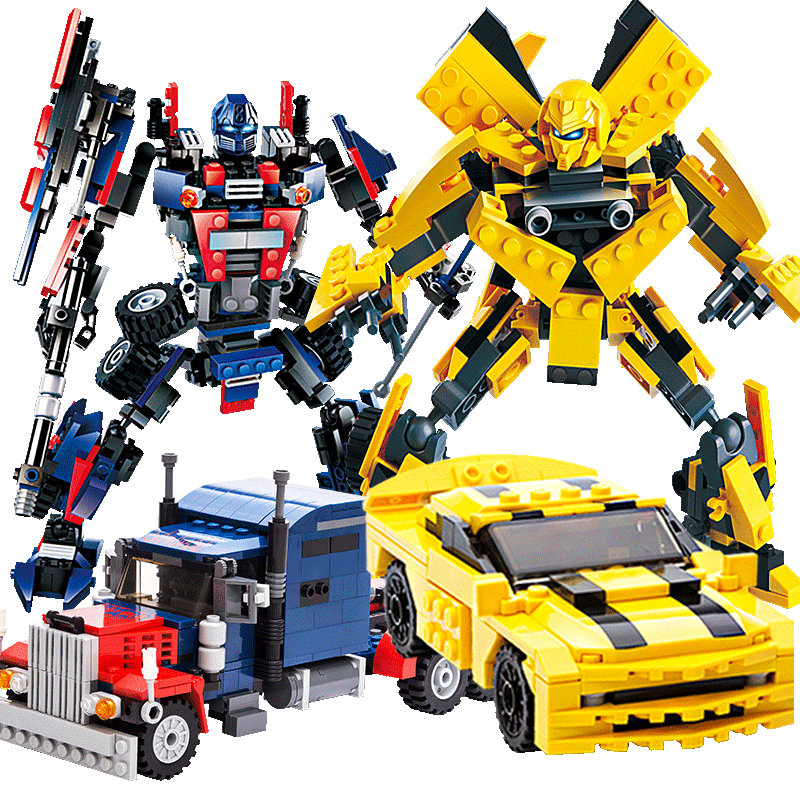 古迪积木拼装玩具男孩大黄蜂拼装变形机器人金刚益智力6-12岁儿童