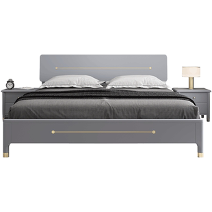 北欧轻奢1.8米新中式宝马实木床