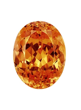 芬达石椭圆形天然底切橙色裸石耳钉