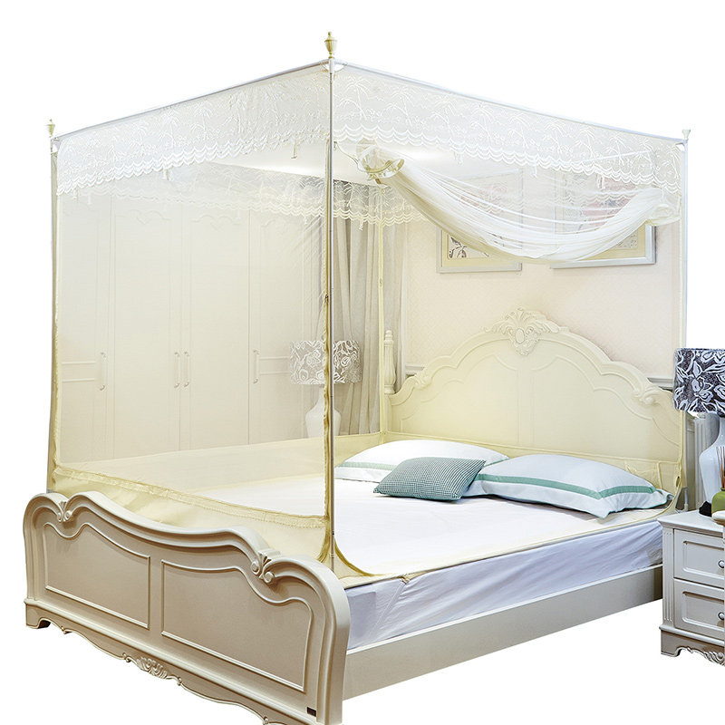 快乐堡儿童防摔蚊帐1.8m床家用小孩防掉全底无底三开门加密1.5米