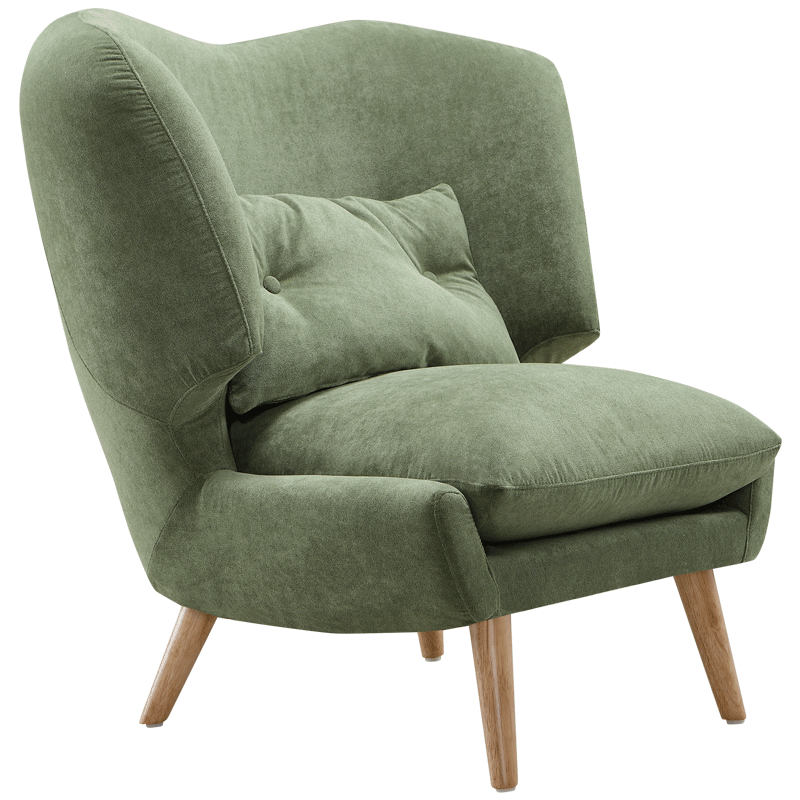 如恩单人沙发椅子客厅卧室布艺休闲椅北欧简约小户型高靠背老虎椅