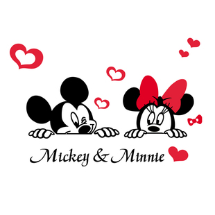 米奇水晶亚克力立体儿童卧室床头贴画创意卡通背景墙装饰墙贴 原价39.