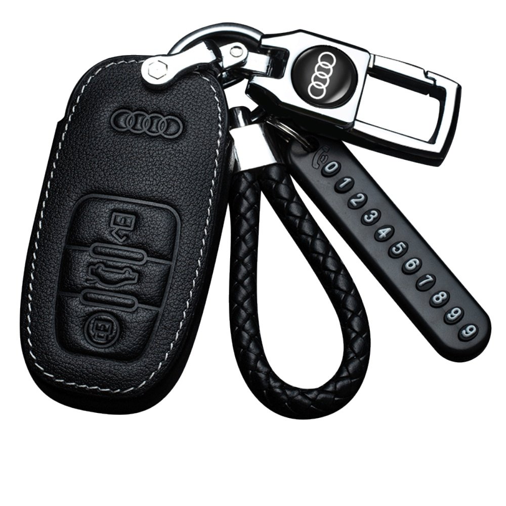 适用奥迪真皮汽车钥匙套19款a3a4la6la7q5lq7钥匙包套奥迪