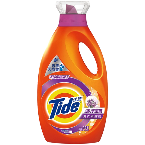 tide/汰渍洗衣液洁净薰香低泡易漂薰衣草洗衣液瓶装2kg正品家庭装
