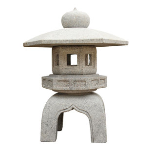 和风拾语 古代六角石灯 日式庭院园林景观石雕灯笼庭院装饰石摆件 券