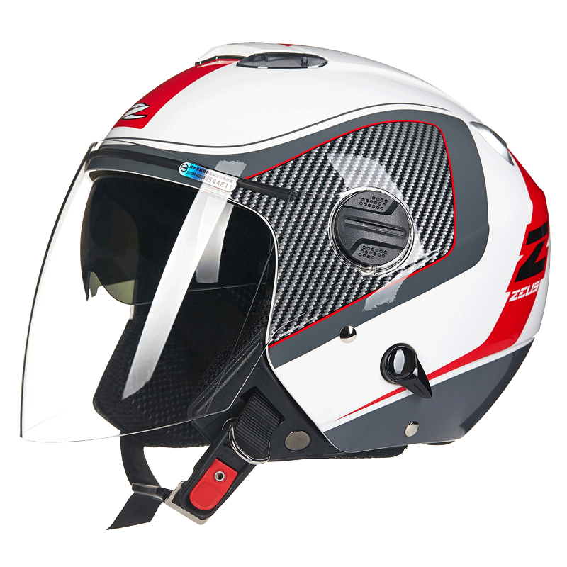 台湾瑞狮头盔男半盔冬季摩托车双镜片半覆式大码安全帽女防晒四季