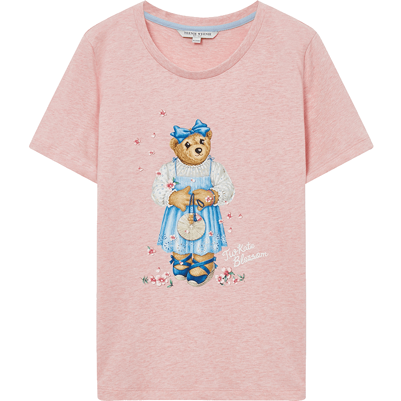 teenieweenie小熊女装2019夏季新款卡通印花短袖t恤女ins潮宽松