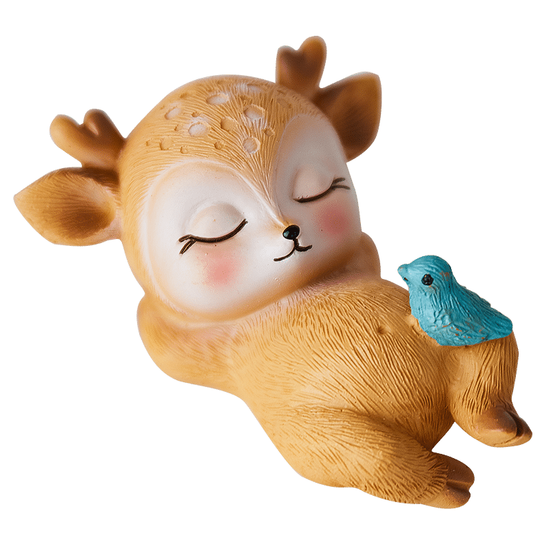 北欧ins创意可爱小鹿儿童房奶茶店办公室桌面家居装饰品迷你摆件