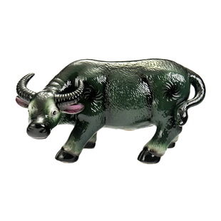 景德镇陶瓷大青牛风水雕塑水牛古典艺术摆件家居玄关客厅装饰招财