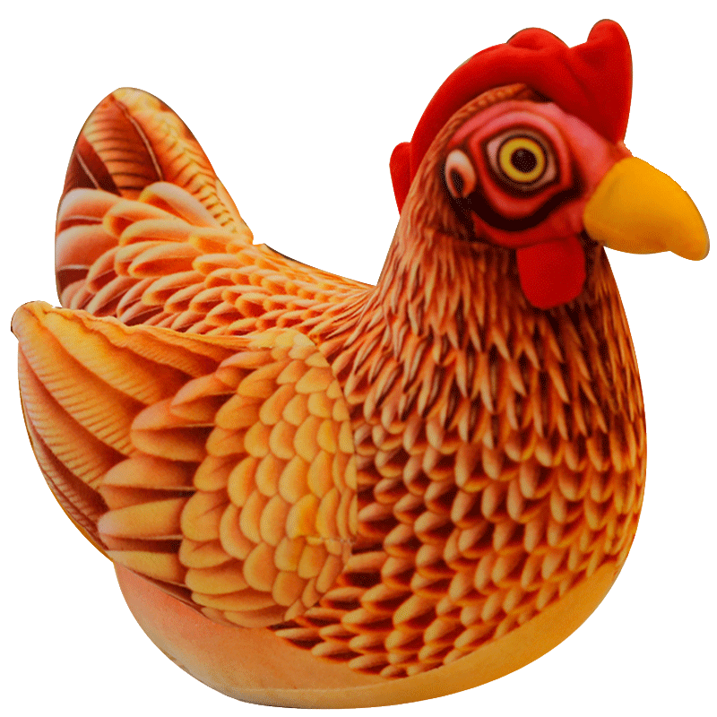 大公鸡玩偶 仿真创意抱枕搞怪可爱鸡小毛绒玩具超丑公仔娃娃一窝