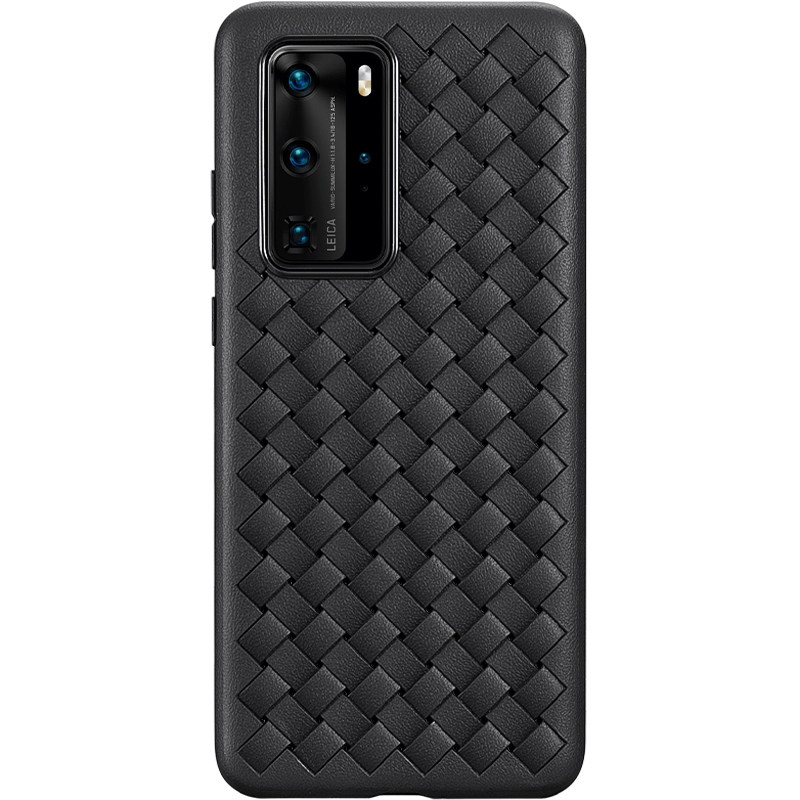 宝仕利华为p40手机壳皮纹p40pro保护套p40pro 皮质真皮手感编织新款