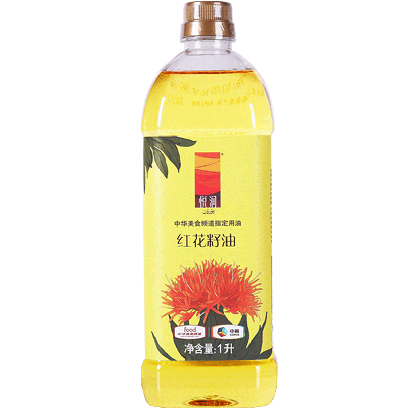 中粮悦润新疆红花籽油1l物理压榨一级植物油食用油亚油酸>78% - 中晨