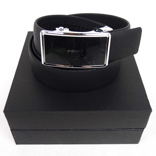 九牧王男装专卖新款jh5912210黑自动扣真皮男士腰带皮带