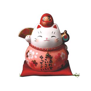 日本药师窑达摩招财猫陶瓷摆件店铺开业升职考试师生结婚生日礼物 券