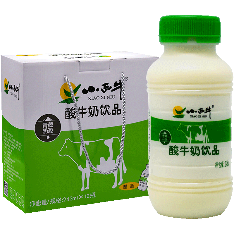 小西牛 高原奶酸牛奶饮品儿童牛奶乳酸菌酸牛奶含乳饮料243ml*12