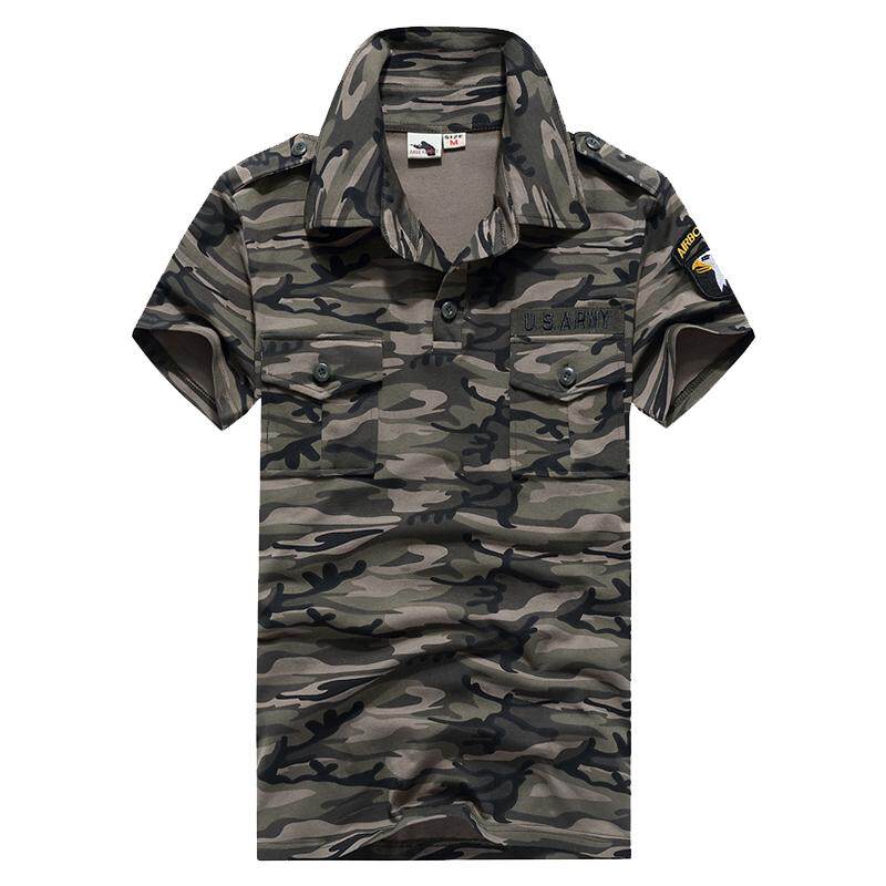 迷彩t恤女短袖潮夏季时尚弹力显瘦工装水兵舞军绿色宽松半袖上衣