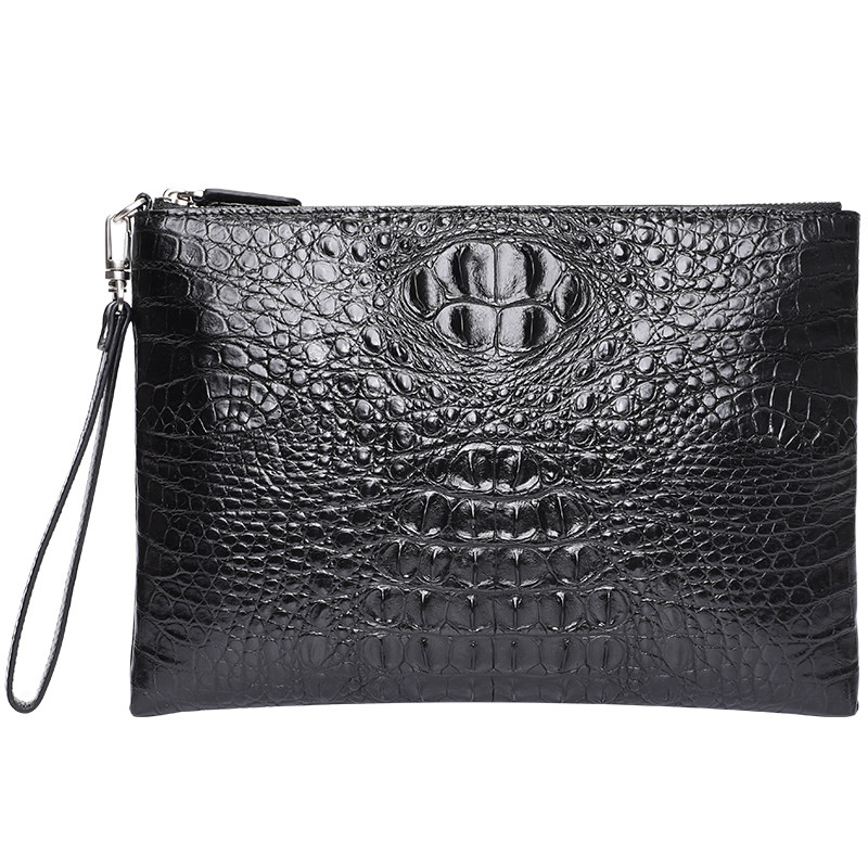 鳄鱼皮手包真皮正品男包大容量商务休闲手拿包男士夹包手抓信封包