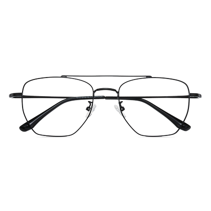 方框偏光近视太阳镜 男双层钨碳眼镜框 两用贴片吸磁墨镜套镜黑色