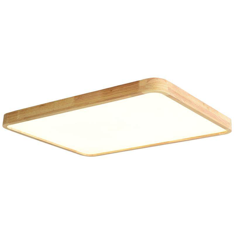 米度现代简约客厅吸顶灯长方形北欧风格原木卧室书房灯日式灯具