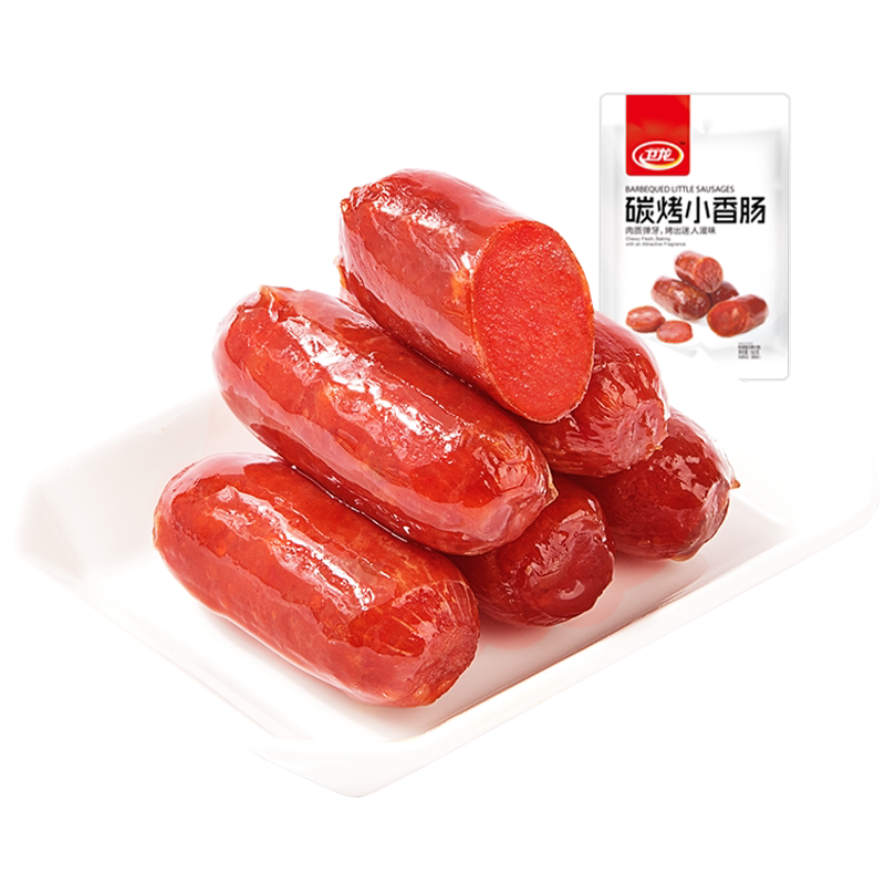 满减【卫龙旗舰店】炭烤小香肠80g肉枣烤肠即食休闲零食猪肉脯干