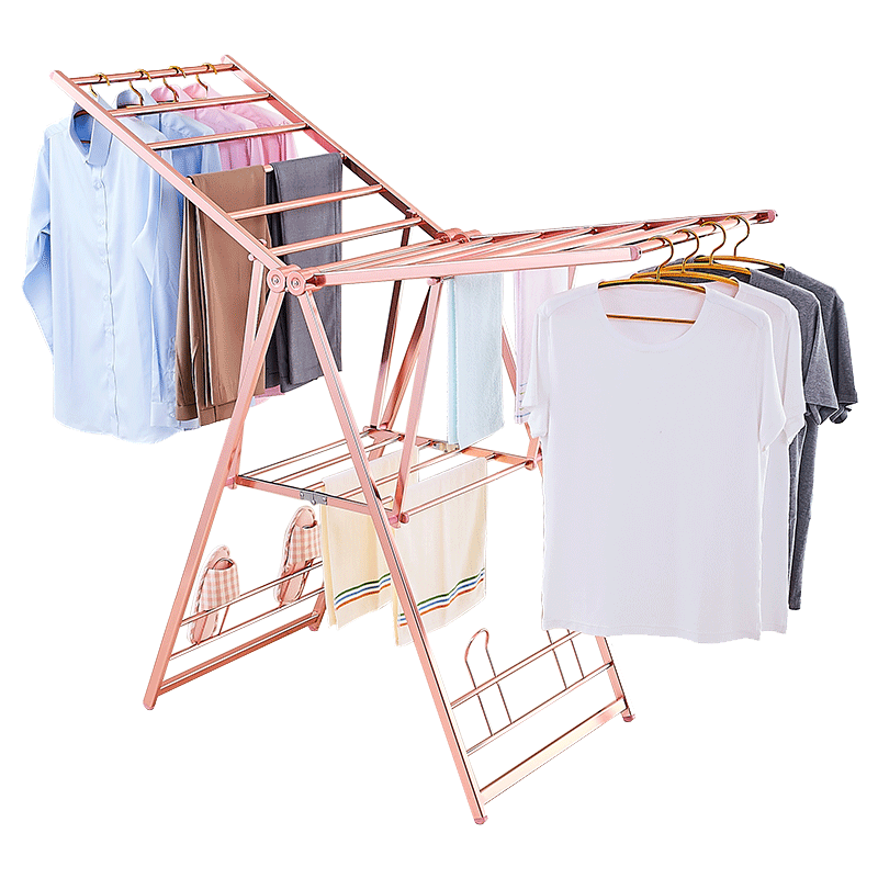 卡贝晾衣架落地折叠室内家用翼型移动简易晾衣杆阳台凉衣架晒衣架